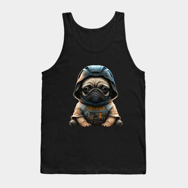 Pug Darth Sci fi Sith Helmet Tank Top by EasyTeesy